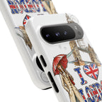 I Love London Illustrated Collage phone case | Tough Case