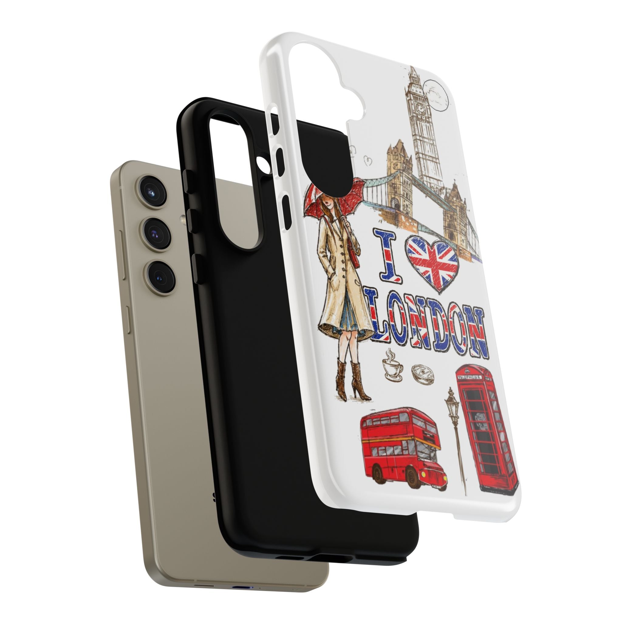 I Love London Illustrated Collage phone case | Tough Case