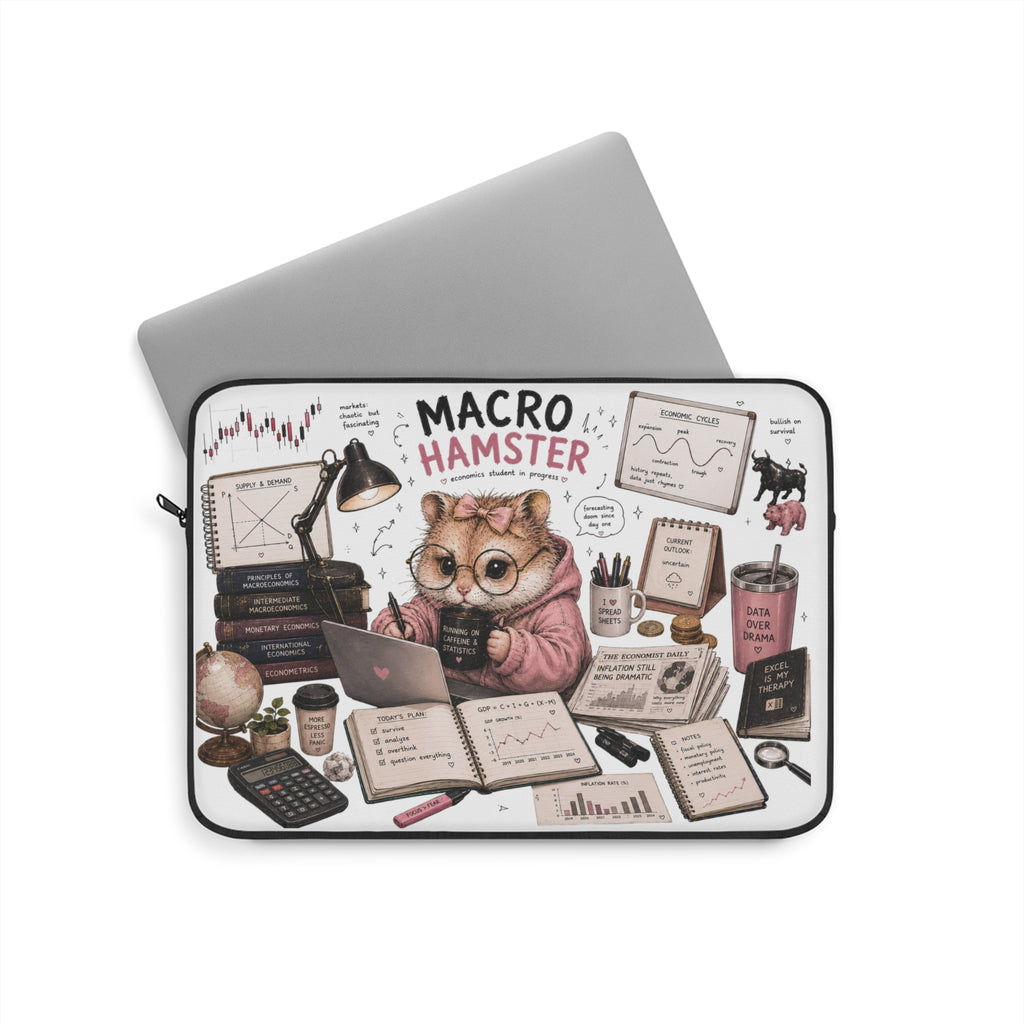 Macro Hamster Laptop Sleeve — Cute Finance & Investing Laptop Case
