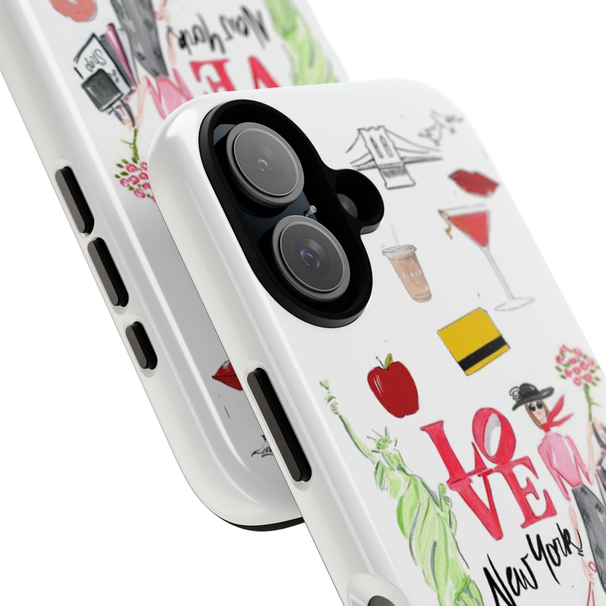 New York Icons Protective Phone Case — 'Love New York' Illustrated City Collage