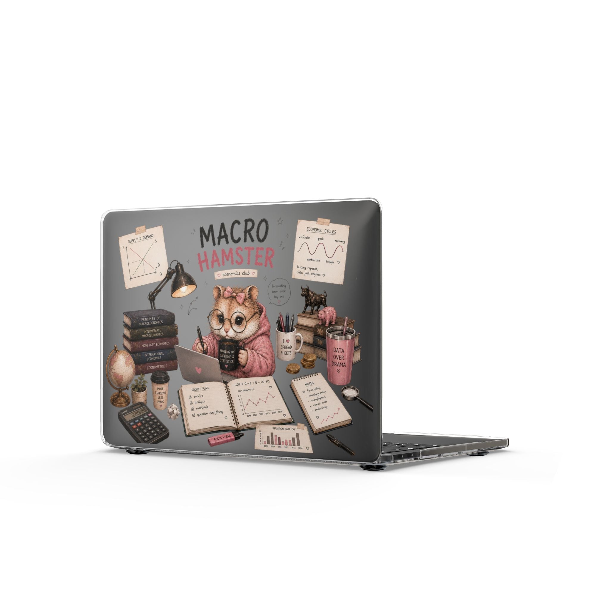 Macro Economics Clear MacBook Case — Cute Accountant & Finance Laptop Skin