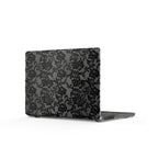Black Lace Pattern Clear MacBook Case — Protective Decorative Cover