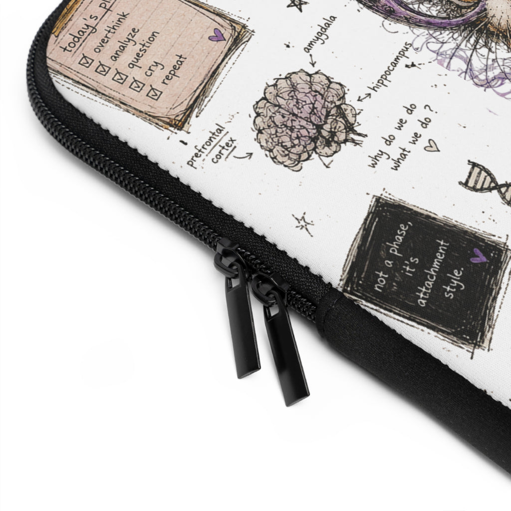 Cognitive Cat Laptop Sleeve — Cute Psychology-Themed Protective Case