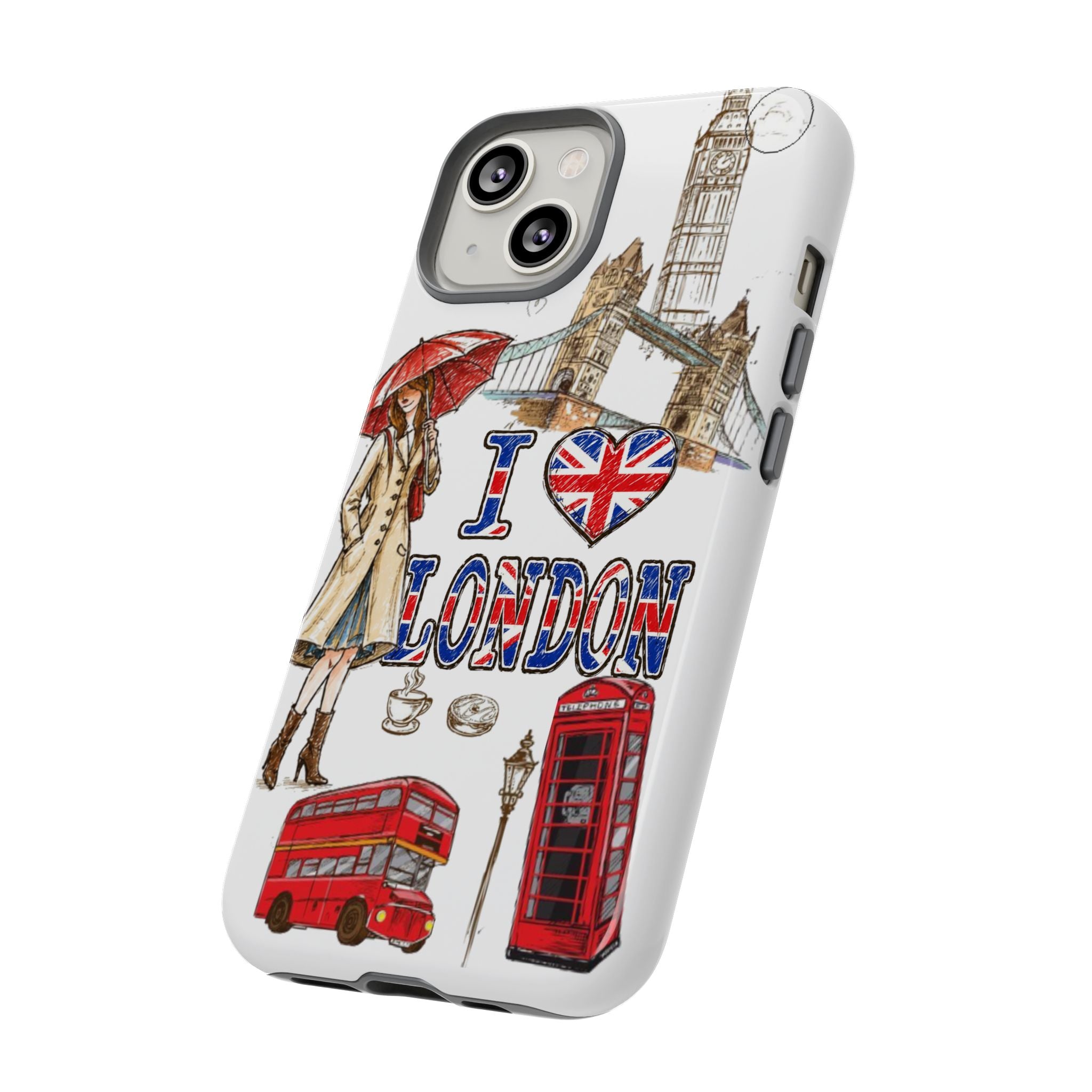 I Love London Illustrated Collage phone case | Tough Case