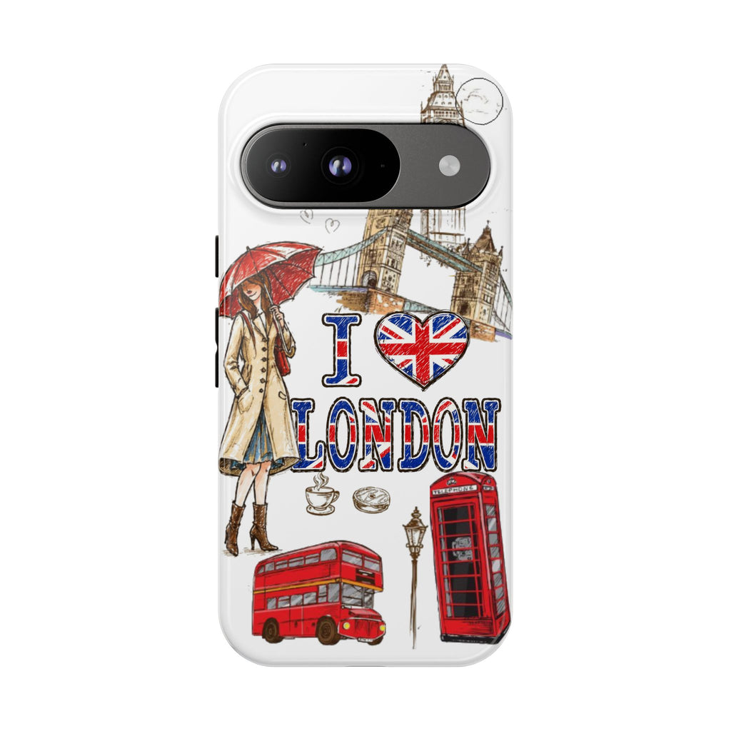 I Love London Illustrated Collage phone case | Tough Case