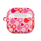 Heart Pattern AirPod Case — Pink Retro Love Protective Cover