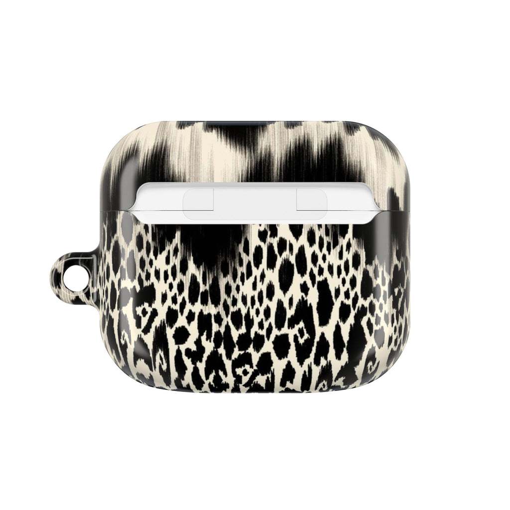 Leopard Print AirPod Case — Black & Ivory Chic Protective Cover