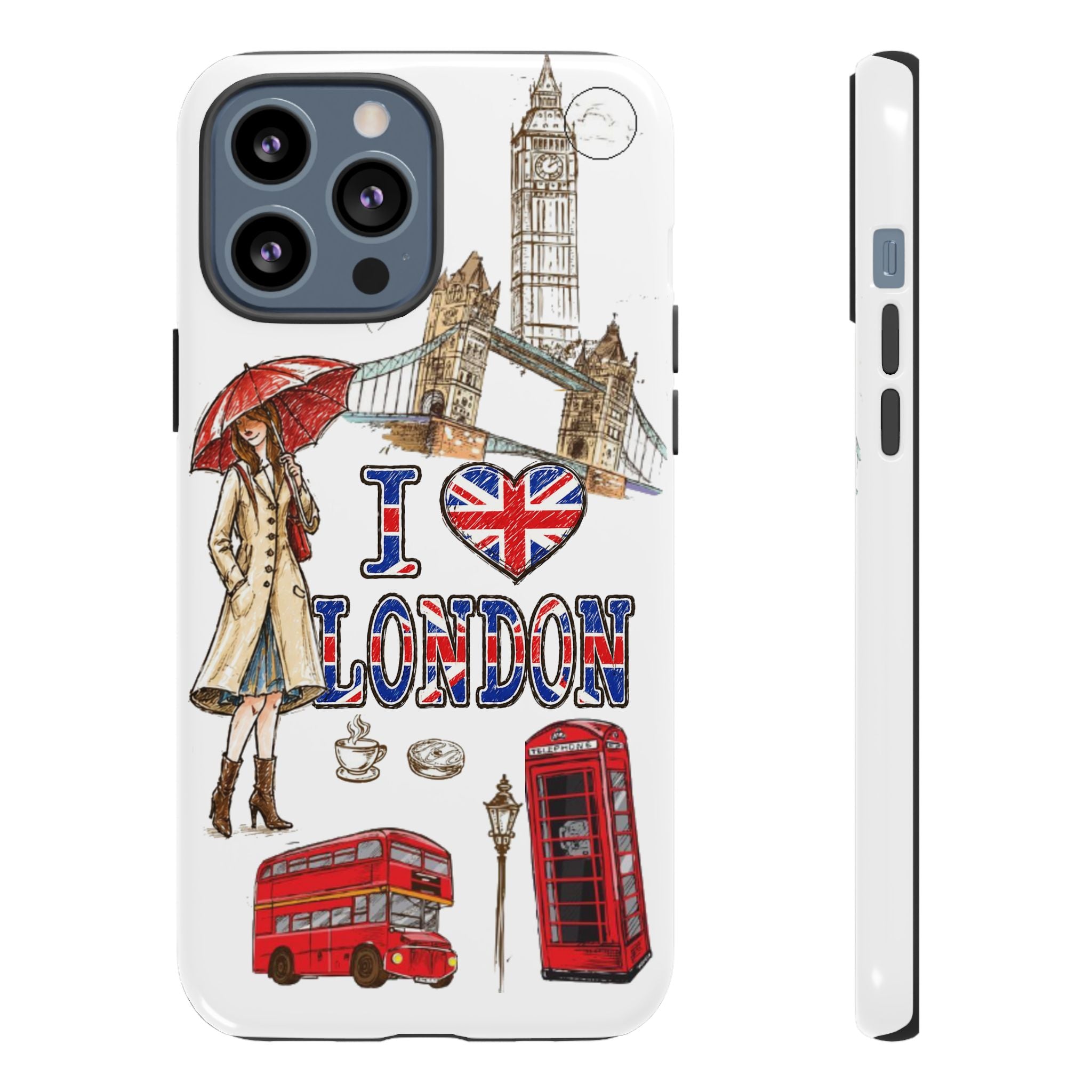 I Love London Illustrated Collage phone case | Tough Case