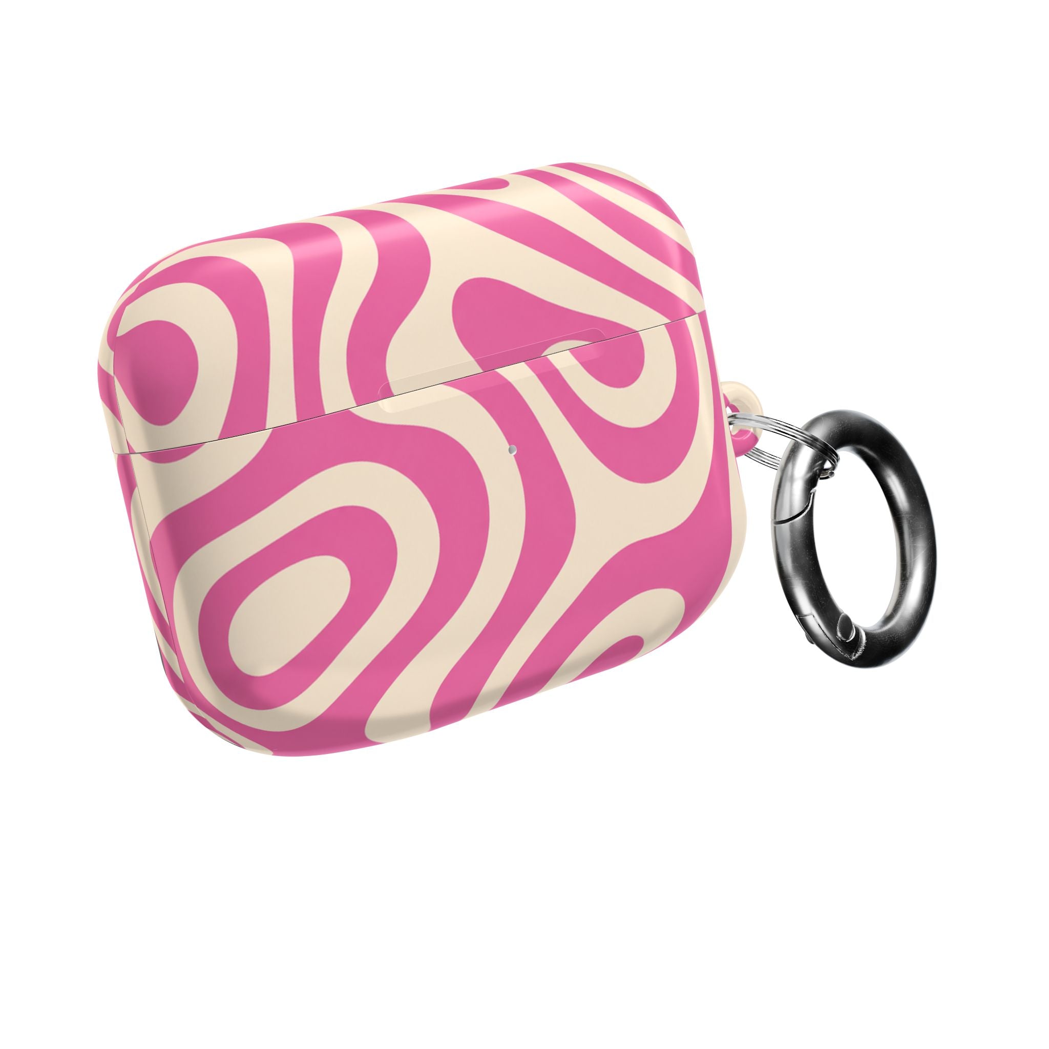 Pink Retro Swirl AirPod Case — Funky 70s Vibe Protective Cover