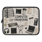 Computer Engineering Laptop Sleeve — Cute Tech Doodle Design