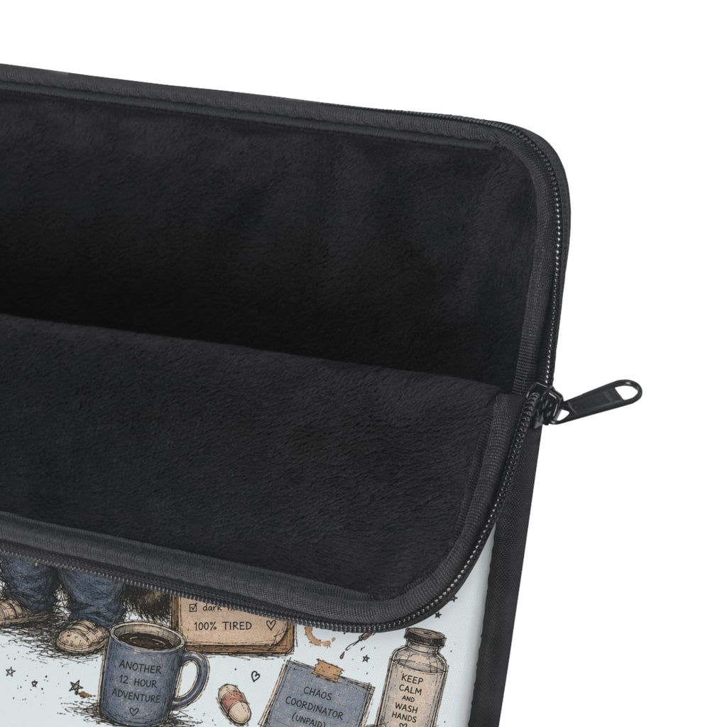 Night Shift Raccoon Nurse Laptop Sleeve — Cute Medical Student & Healthcare Worker Gift