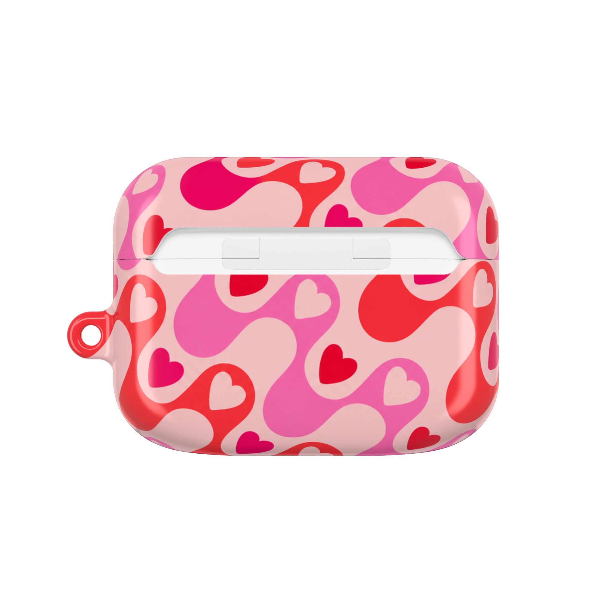 Heart Pattern AirPod Case — Pink Retro Love Protective Cover