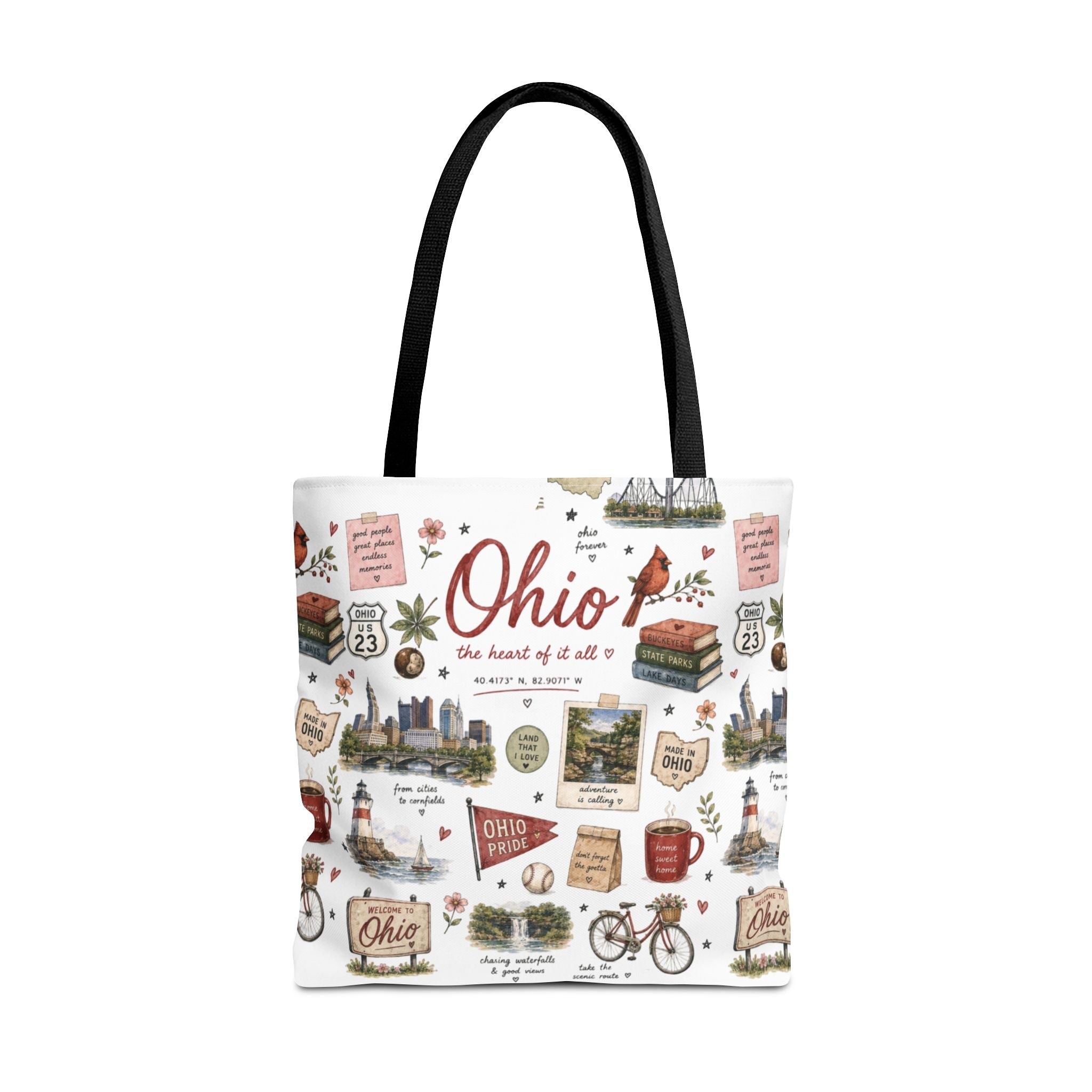 Ohio Illustrated Tote Bag — All-Over-Print Travel & Gift Tote