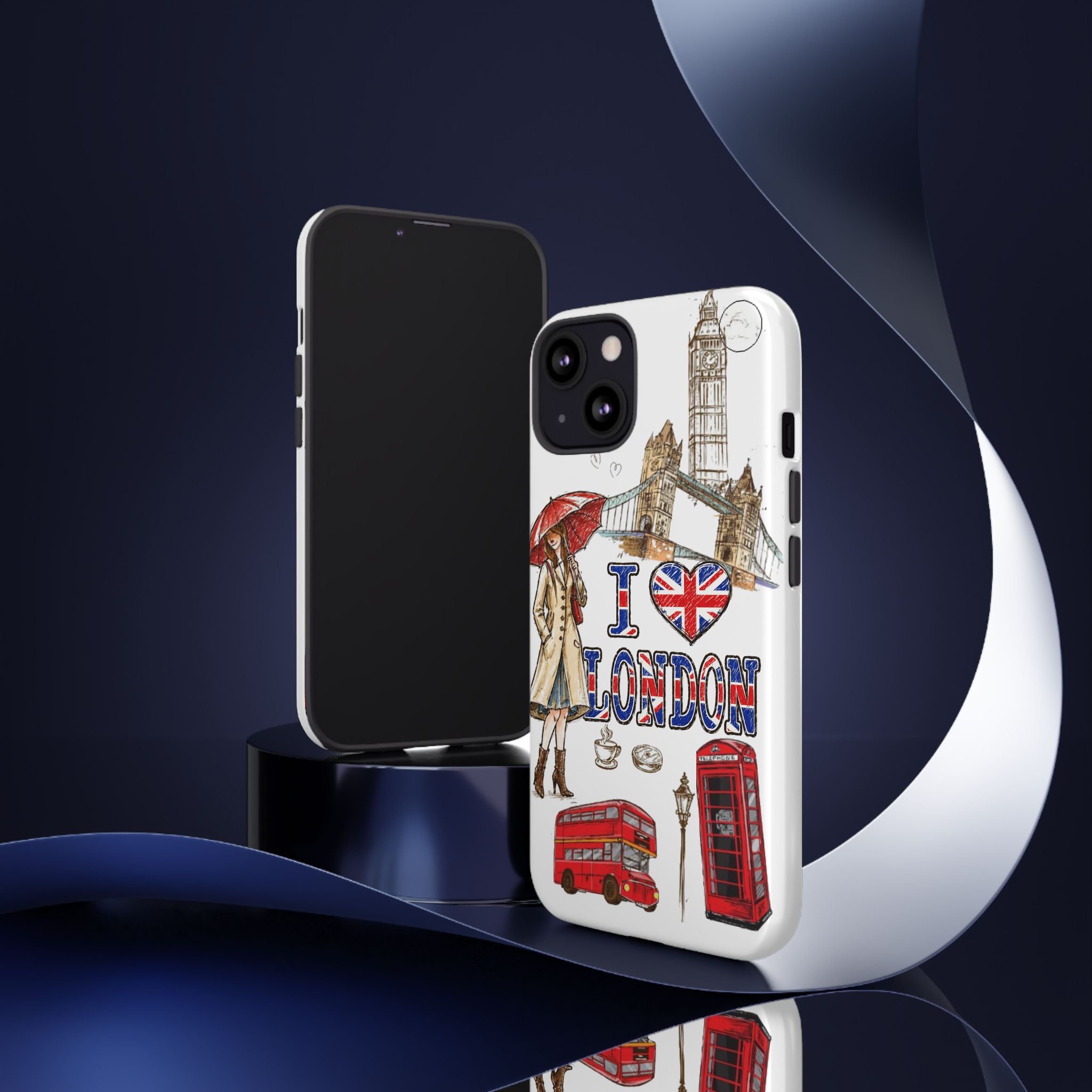 I Love London Illustrated Collage phone case | Tough Case