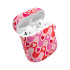 Heart Pattern AirPod Case — Pink Retro Love Protective Cover