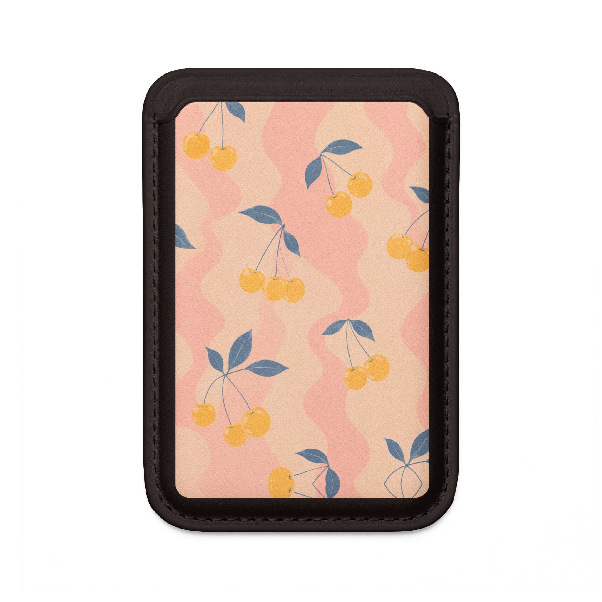 Retro Yellow Cherry - Magsafe Vegan Card Wallet