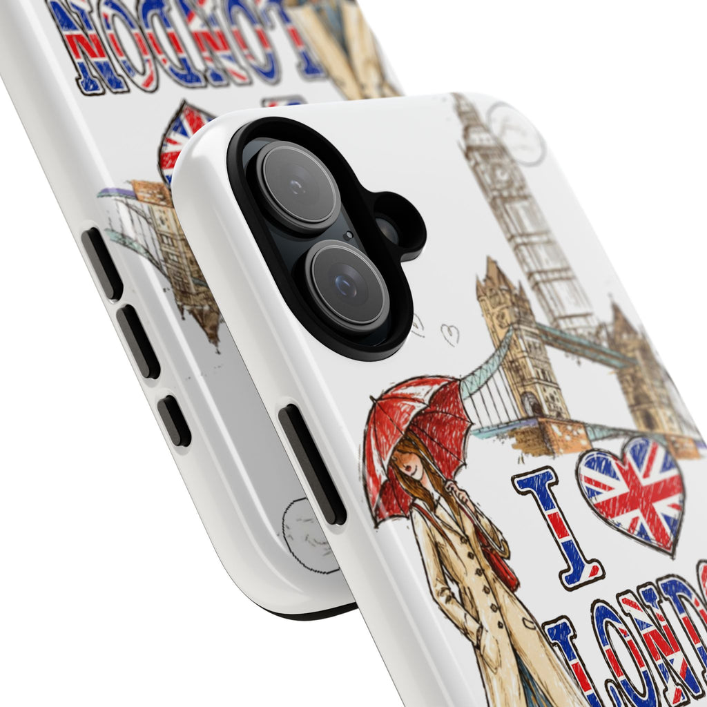 I Love London Illustrated Collage phone case | Tough Case