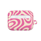 Pink Retro Swirl AirPod Case — Funky 70s Vibe Protective Cover