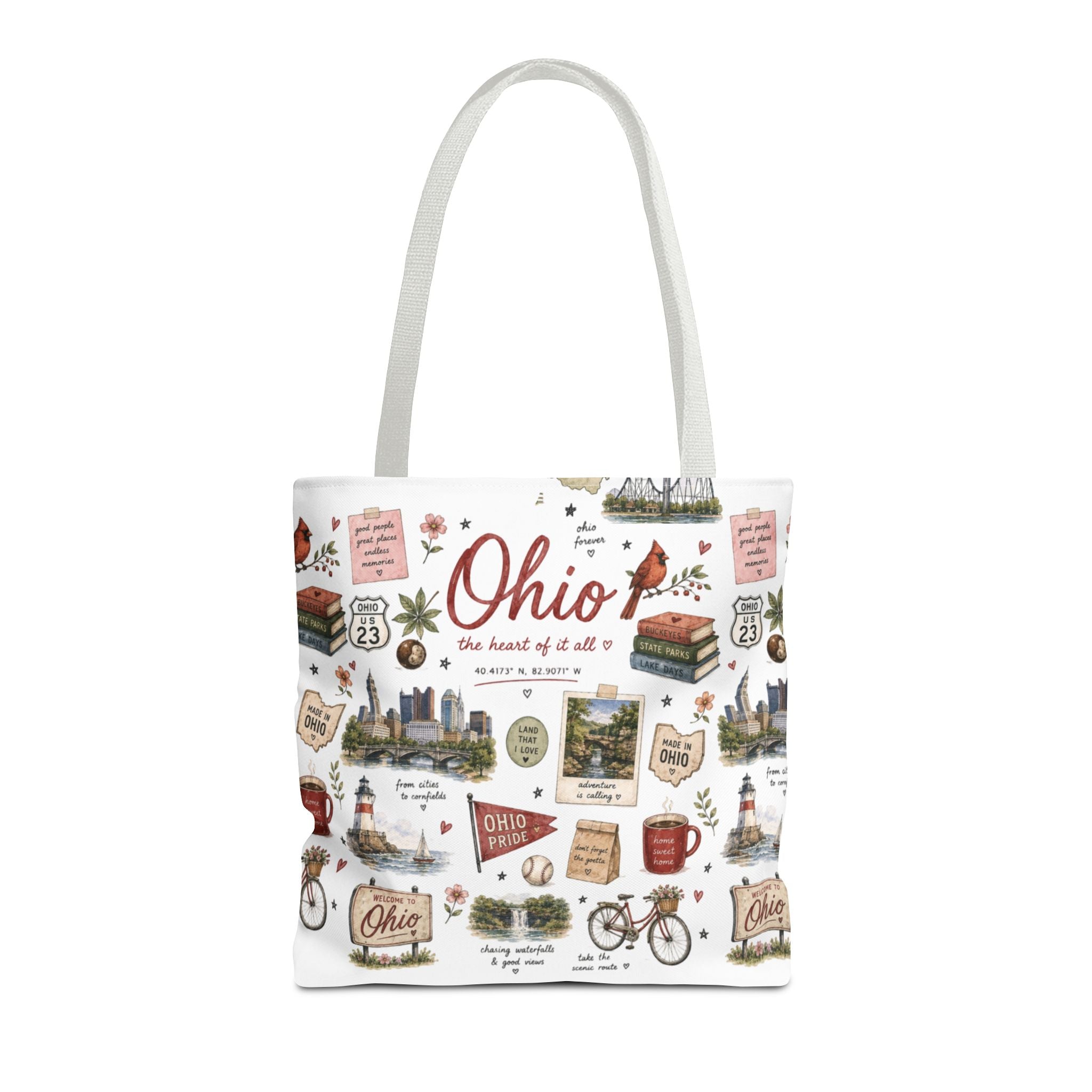 Ohio Illustrated Tote Bag — All-Over-Print Travel & Gift Tote