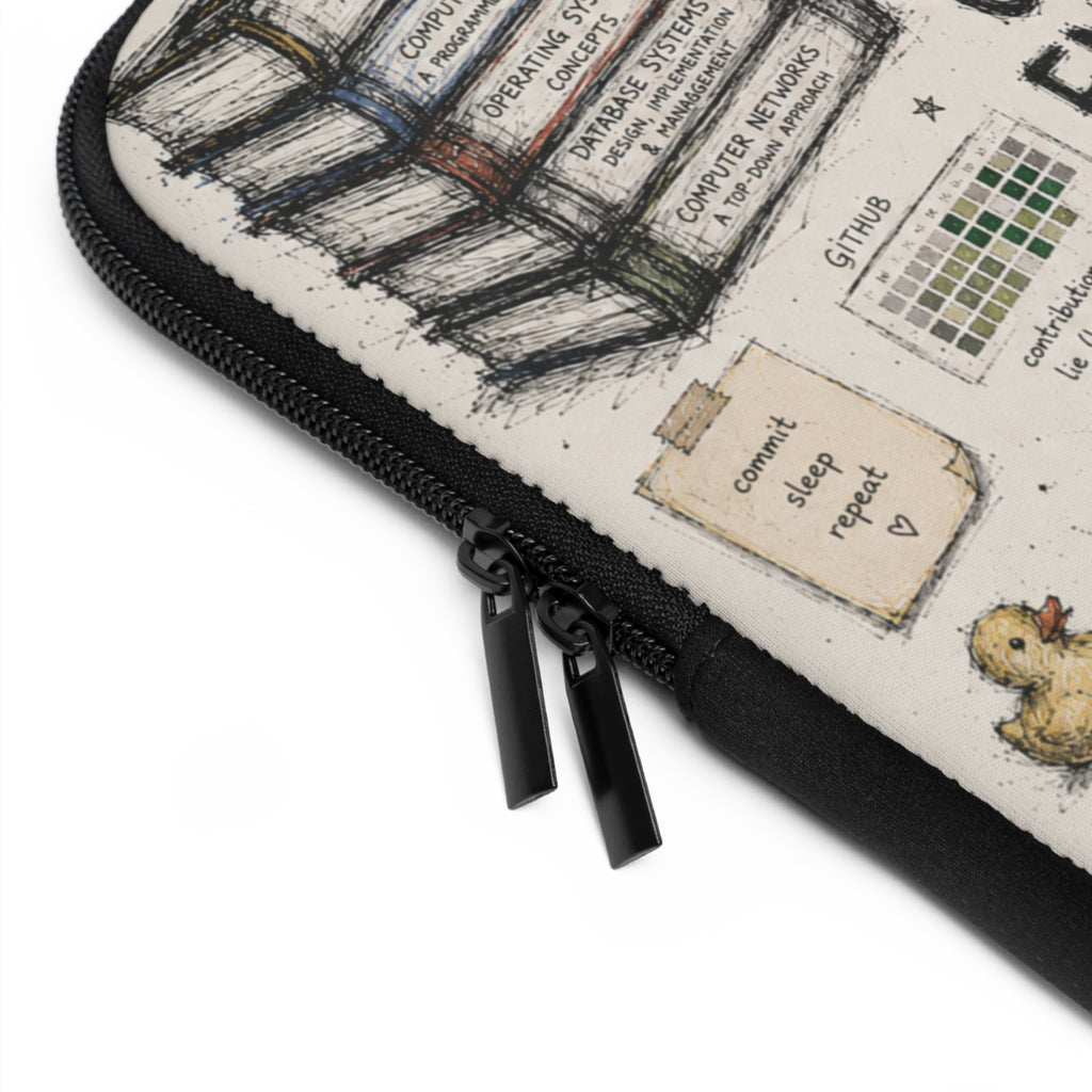 Computer Engineering Laptop Sleeve — Cute Tech Doodle Design