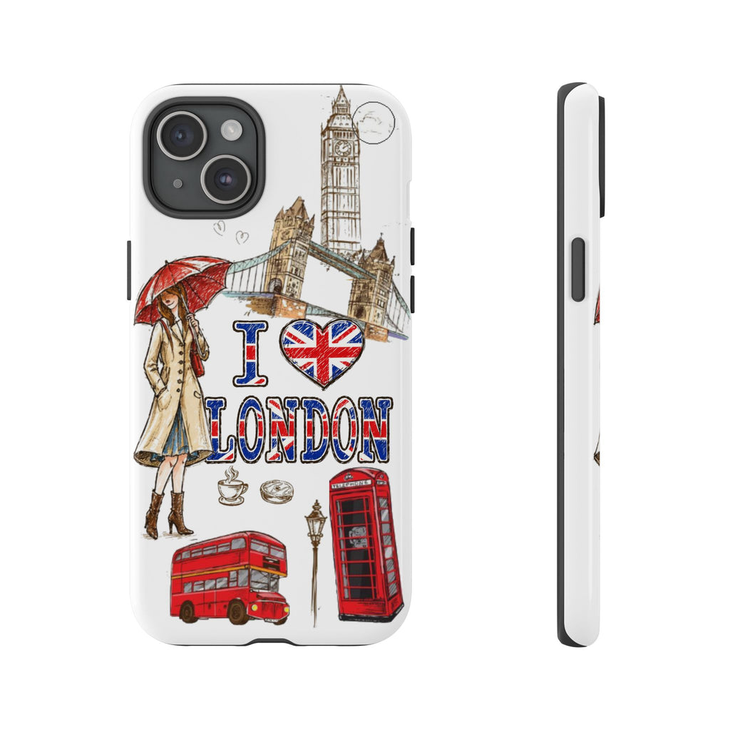 I Love London Illustrated Collage phone case | Tough Case