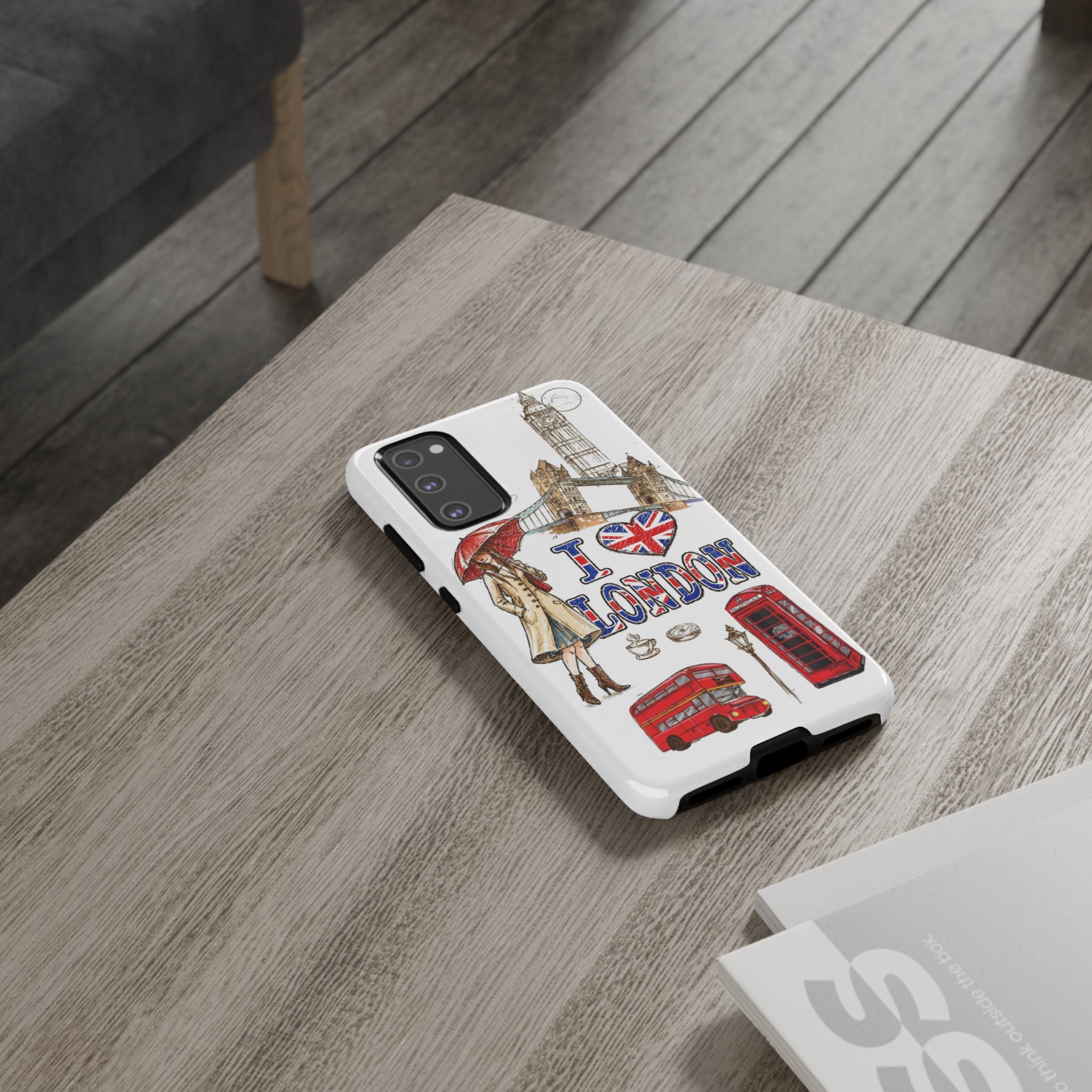 I Love London Illustrated Collage phone case | Tough Case