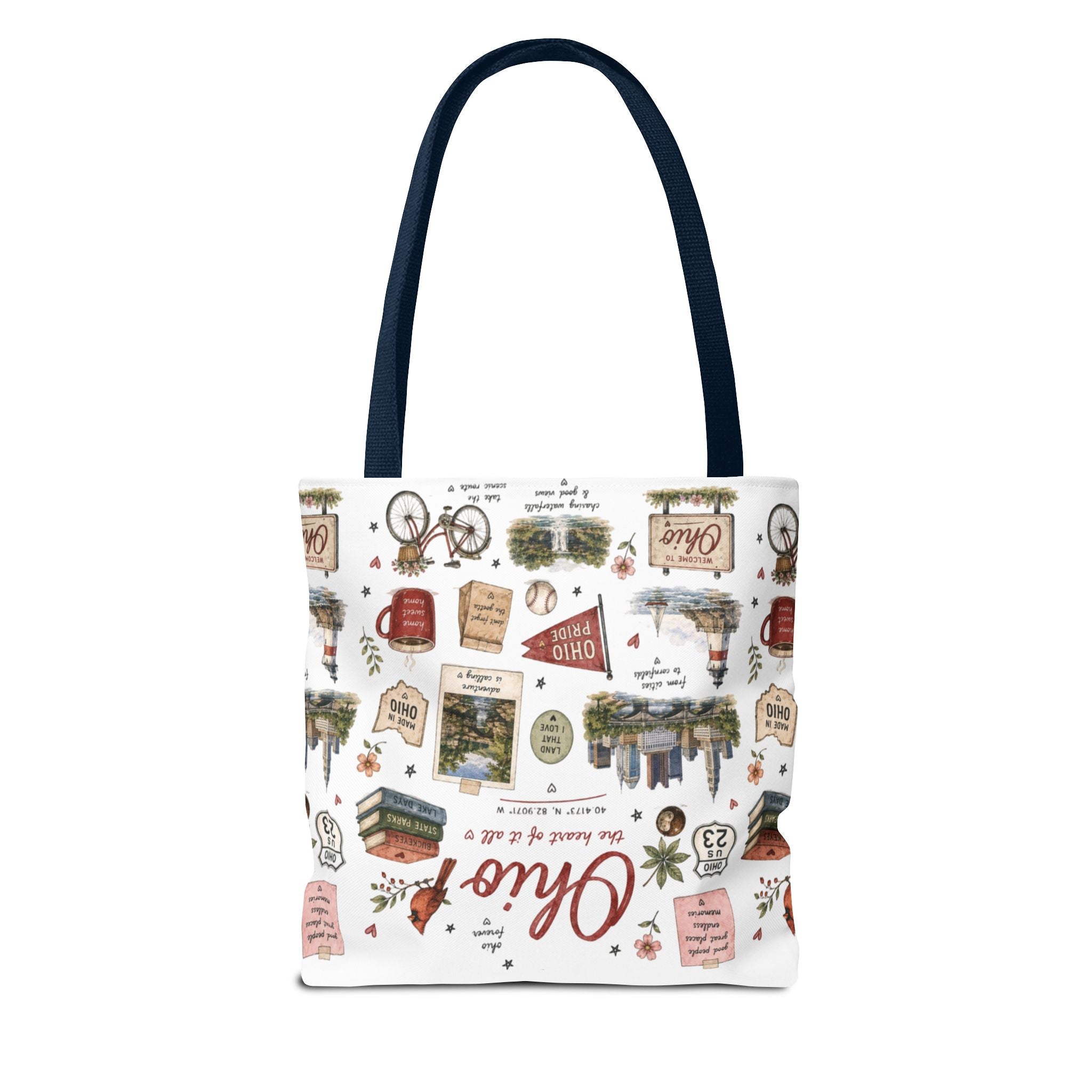 Ohio Illustrated Tote Bag — All-Over-Print Travel & Gift Tote