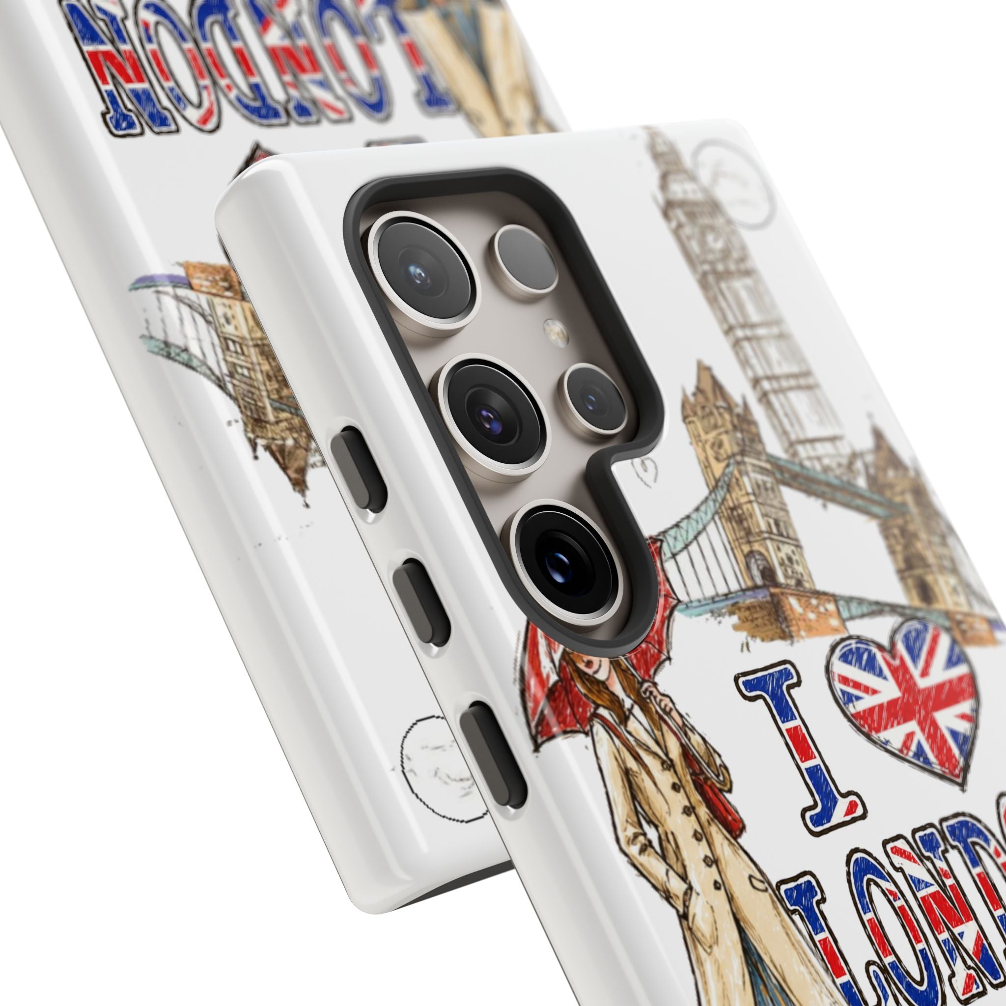 I Love London Illustrated Collage phone case | Tough Case