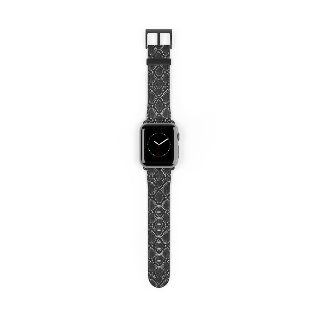 Black Snakeskin Pattern Watch Band | Apple Watch Strap