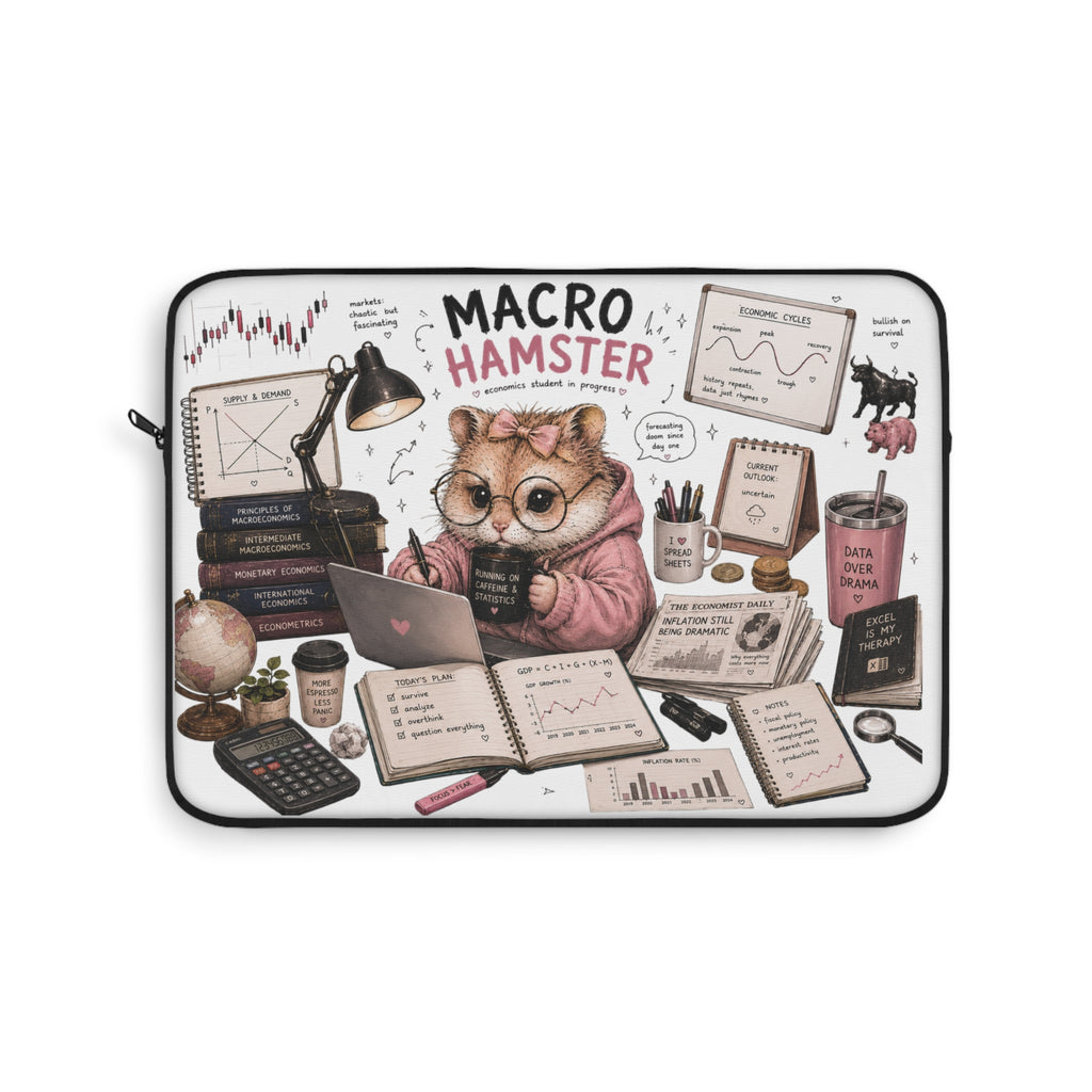 Macro Hamster Laptop Sleeve — Cute Finance & Investing Laptop Case
