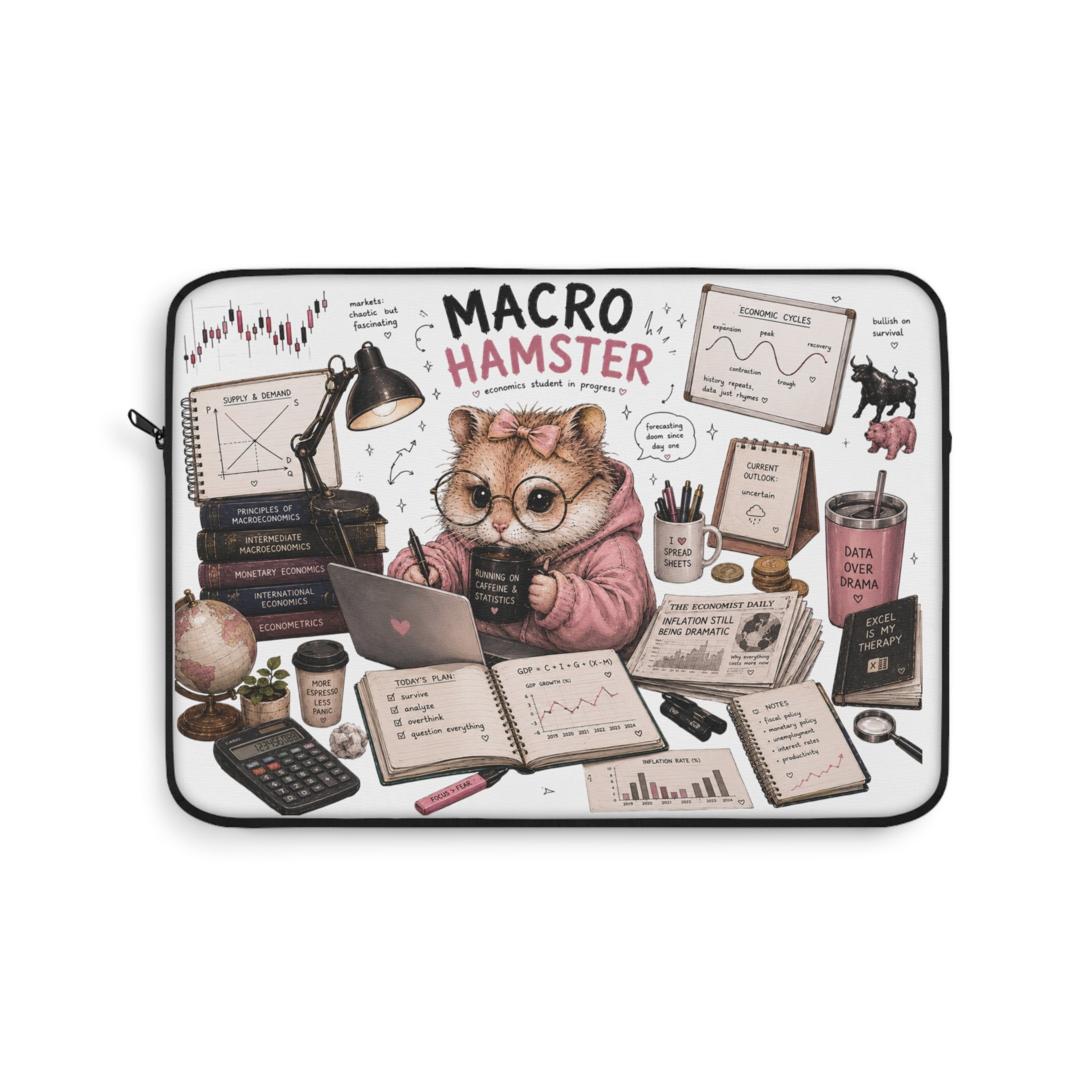 Macro Hamster Laptop Sleeve — Cute Finance & Investing Laptop Case