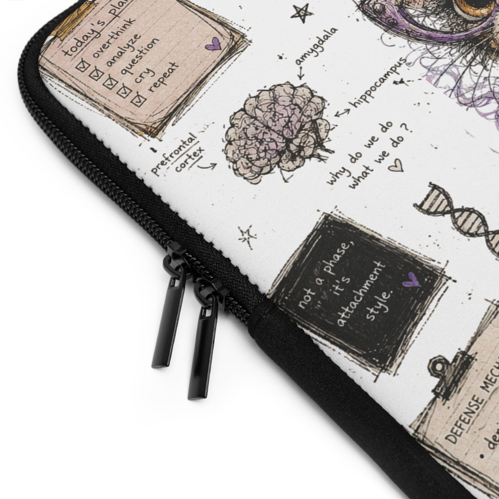 Cognitive Cat Laptop Sleeve — Cute Psychology-Themed Protective Case