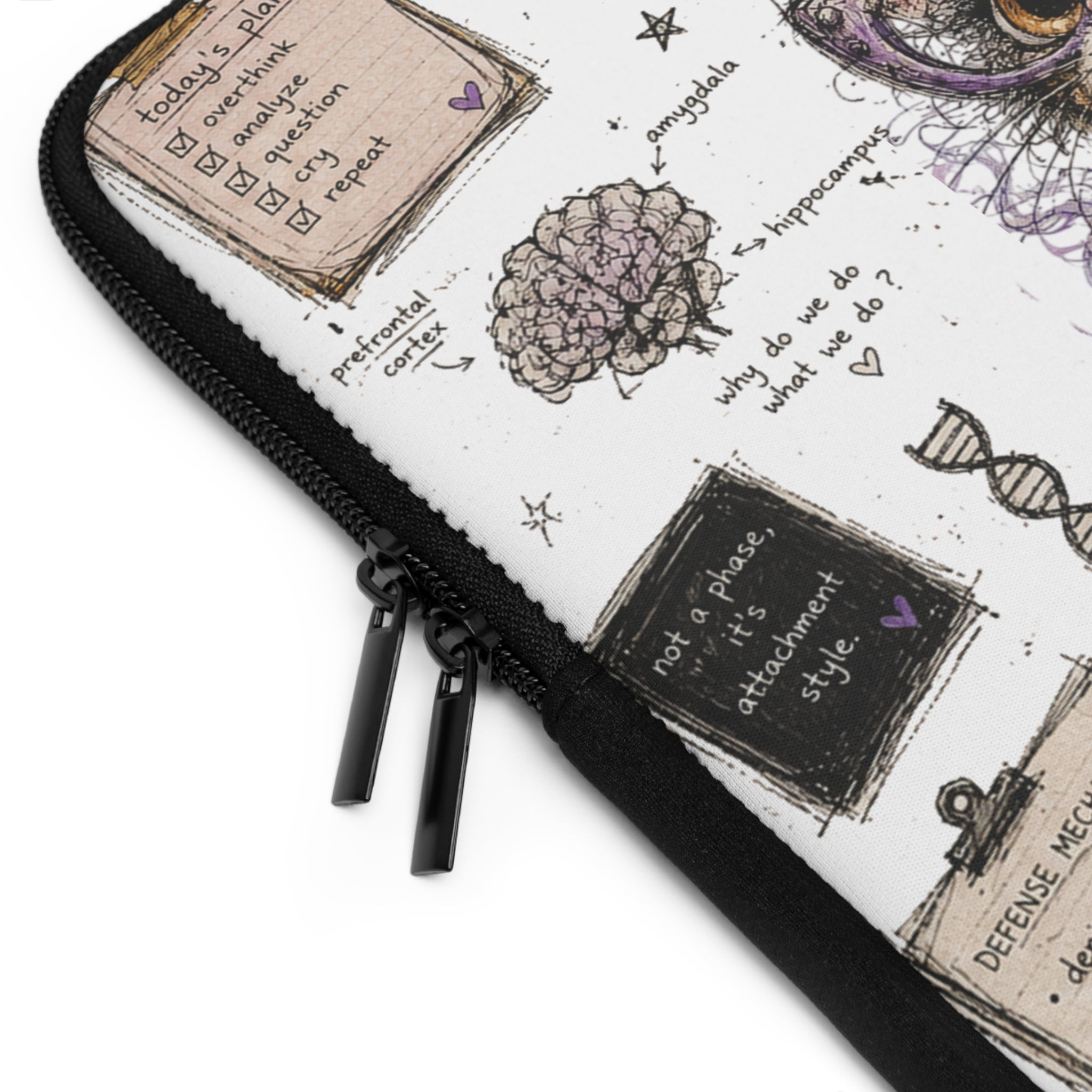 Cognitive Cat Laptop Sleeve — Cute Psychology-Themed Protective Case