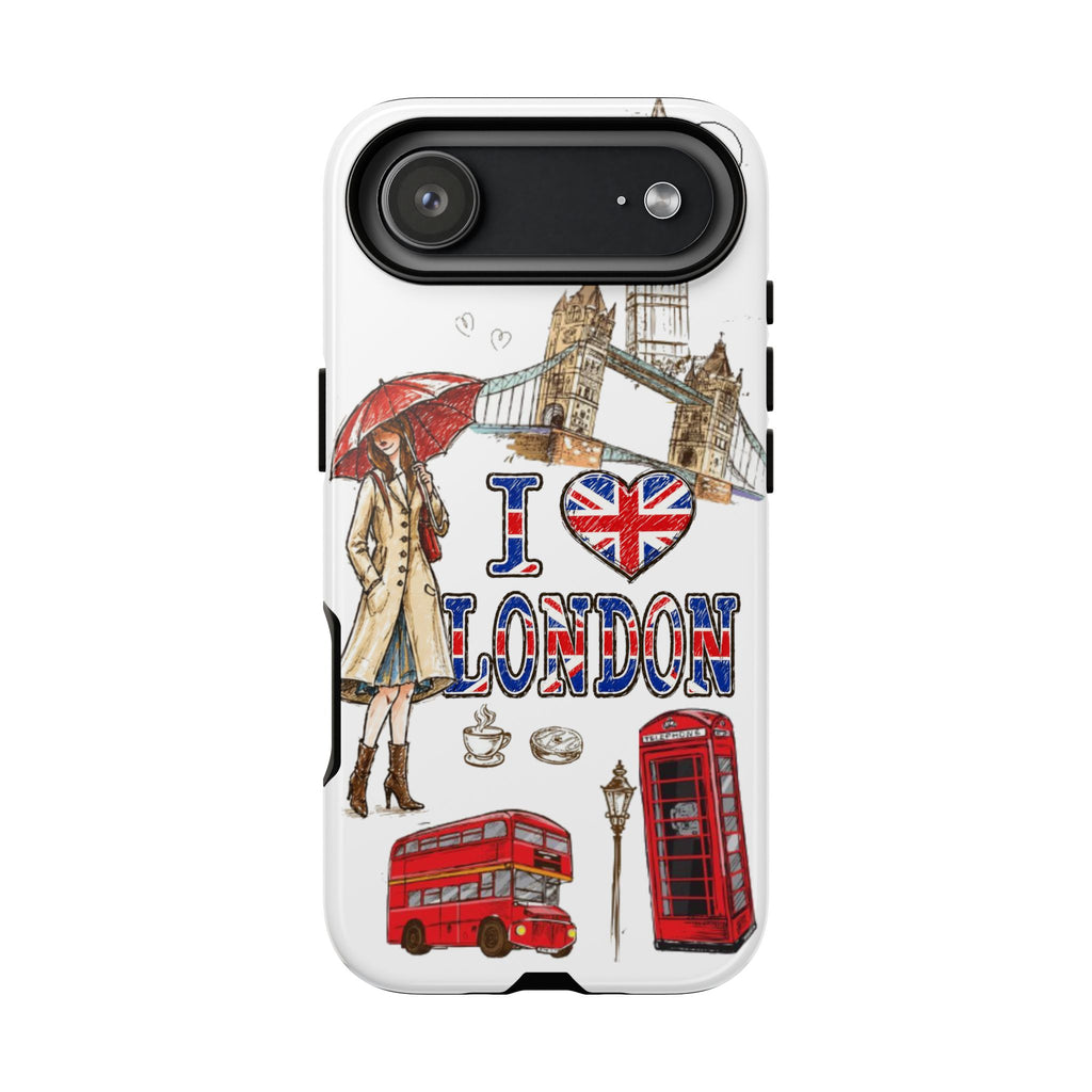 I Love London Illustrated Collage phone case | Tough Case