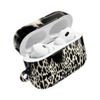 Leopard Print AirPod Case — Black & Ivory Chic Protective Cover