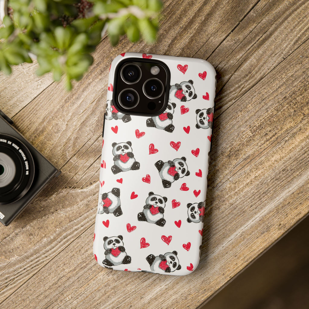 Cute Panda Pattern Phone Case — Tough Cases