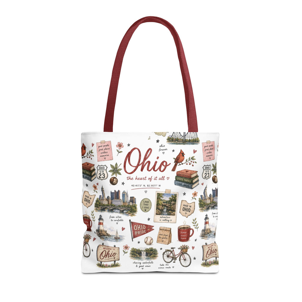 Ohio Illustrated Tote Bag — All-Over-Print Travel & Gift Tote