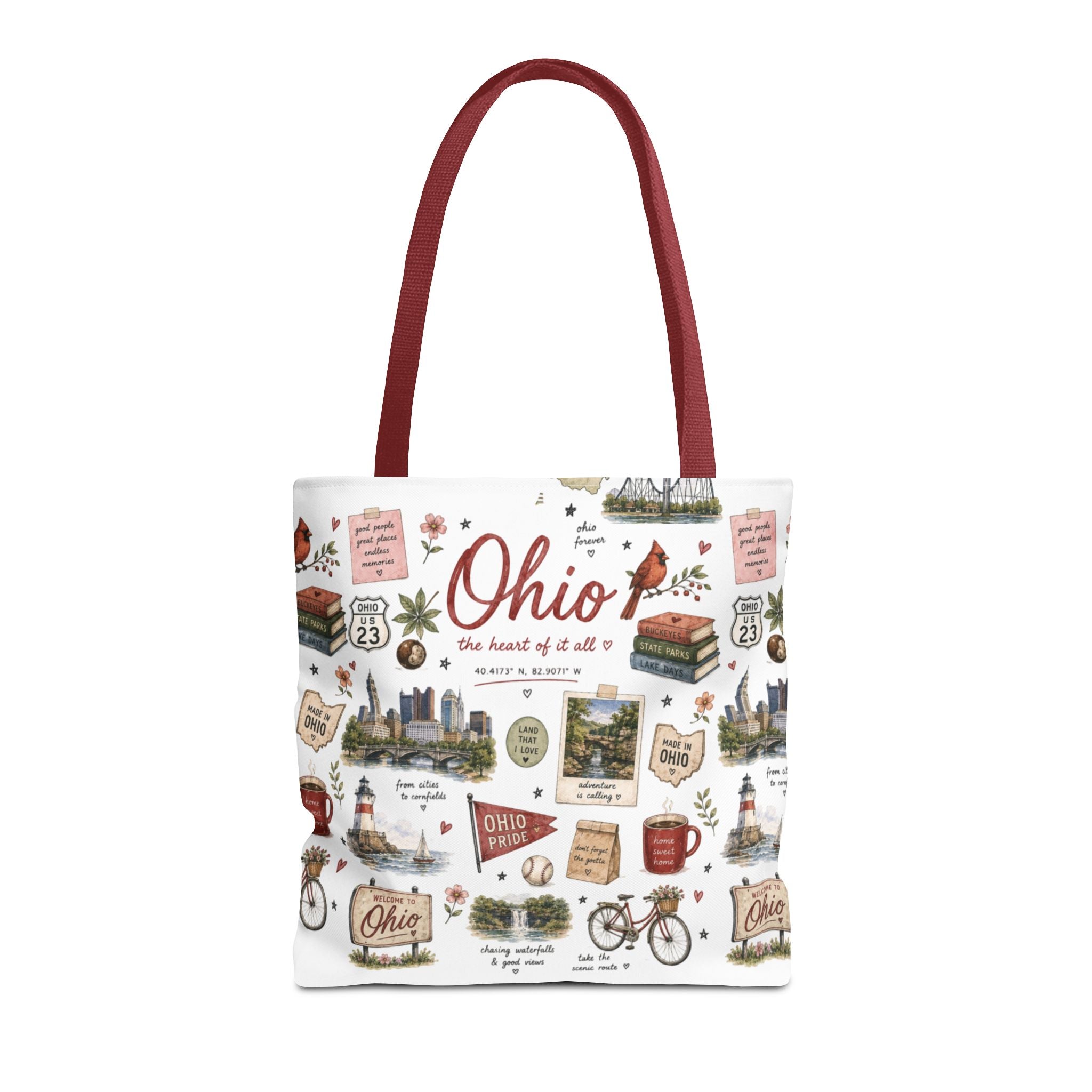 Ohio Illustrated Tote Bag — All-Over-Print Travel & Gift Tote