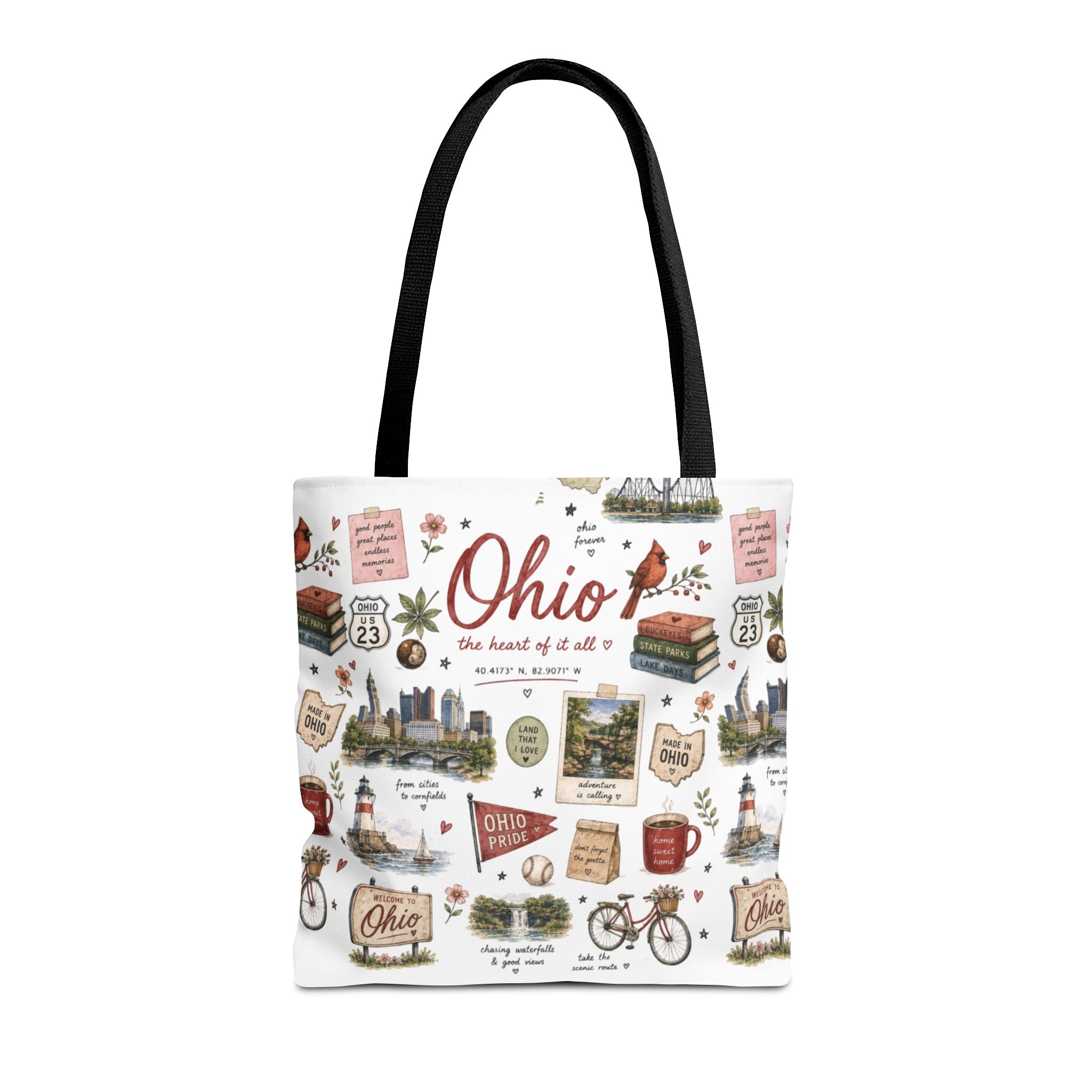 Ohio Illustrated Tote Bag — All-Over-Print Travel & Gift Tote