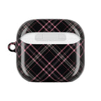 Plaid Pink & Black AirPod Case — Stylish Protective Charging Case