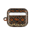 Snake Print AirPod Case — Brown Python Pattern Protective Cover