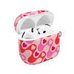 Heart Pattern AirPod Case — Pink Retro Love Protective Cover