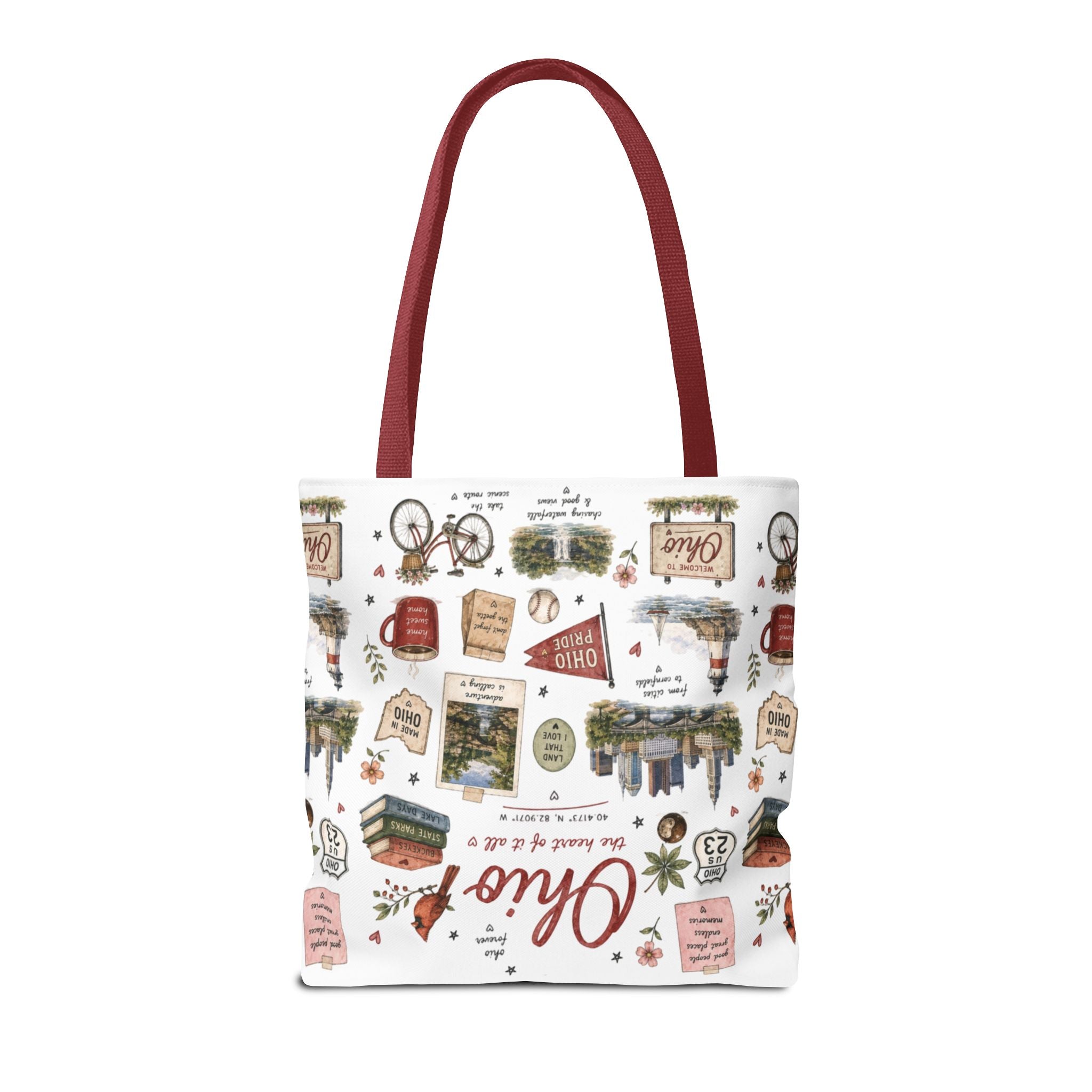 Ohio Illustrated Tote Bag — All-Over-Print Travel & Gift Tote