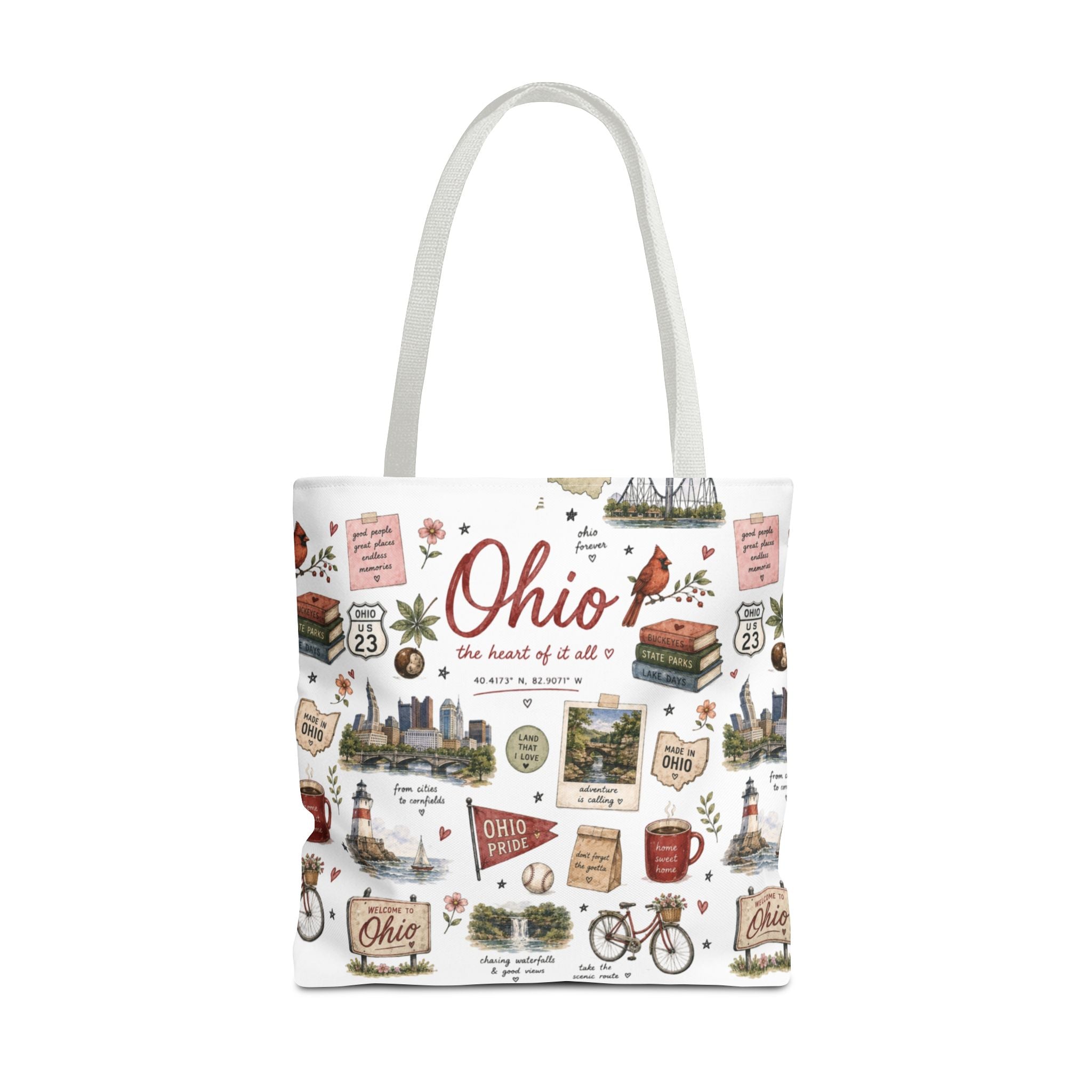 Ohio Illustrated Tote Bag — All-Over-Print Travel & Gift Tote