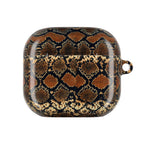 Snake Print AirPod Case — Brown Python Pattern Protective Cover