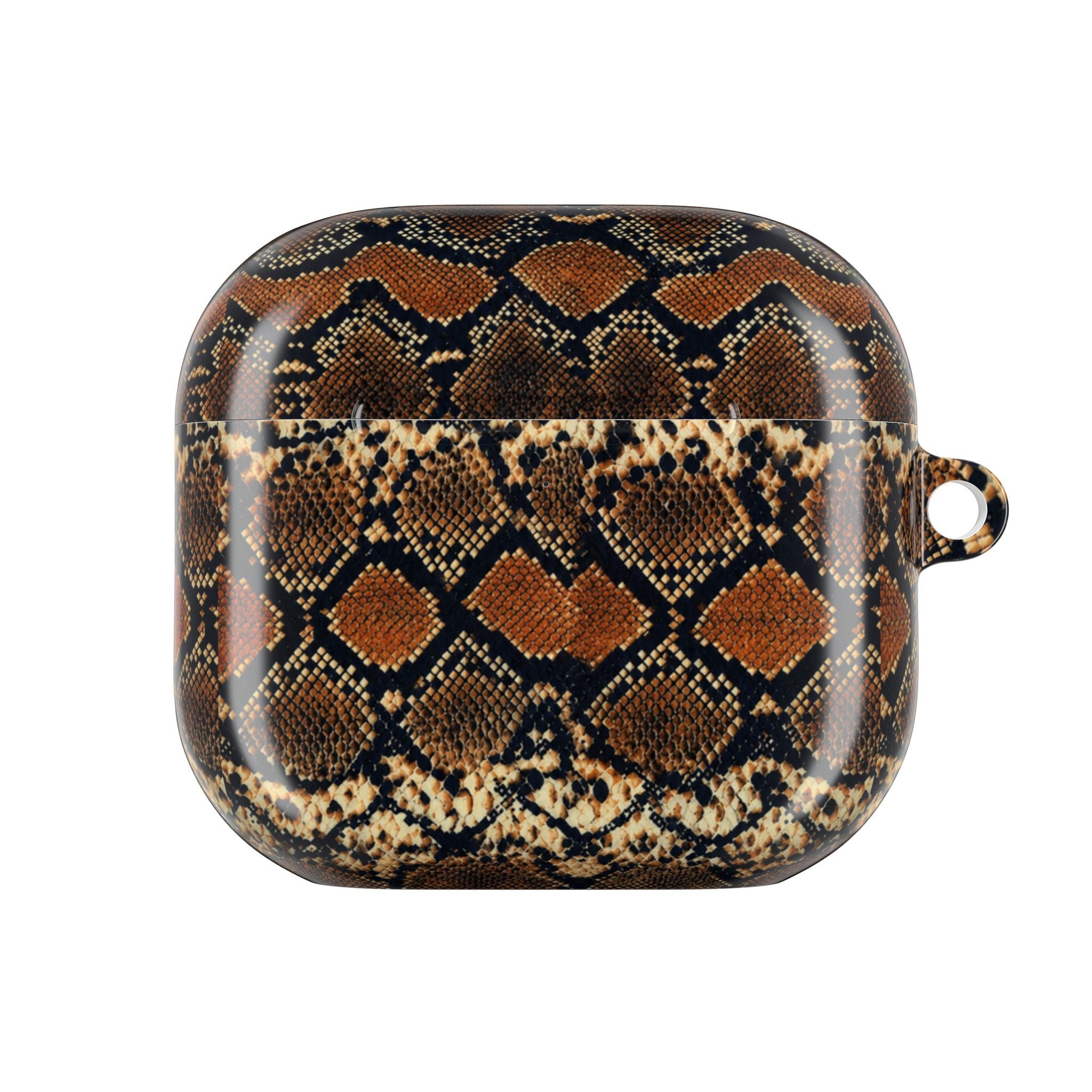 Snake Print AirPod Case — Brown Python Pattern Protective Cover