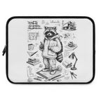 Architect Raccoon Laptop Sleeve — Sketch-Style Protective Case for Students & Designers