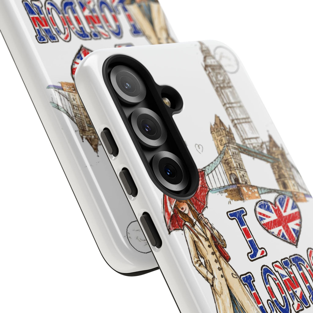 I Love London Illustrated Collage phone case | Tough Case