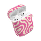 Pink Retro Swirl AirPod Case — Funky 70s Vibe Protective Cover