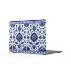 Blue Floral Damask MacBook Case — Clear Protective Laptop Cover